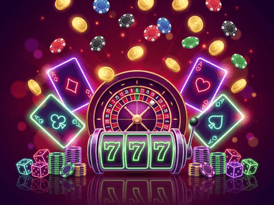 Luxury online casino gaming interface na may gold accents